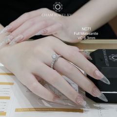 Nhẫn NC71 CHAM JEWELRY, Full Kim Cương Moissanite, Chủ 6.3mm (Barcode ONNU81)