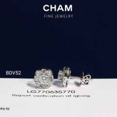 Hoa Tai BDV52 Vàng 10k Chủ 4.0mm Kim Cương Lab Grown Diamond (Barcode BT174)
