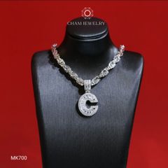 Mặt Dây Chuyền MK700 CHAM JEWELRY, Mặt Chữ C Full Đá (Barcode TMCC19).