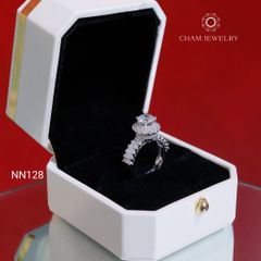 Nhẫn NN128 CHAM JEWELRY, Nhẫn Tròn, Chủ 6.5mm (Barcode CN7434)