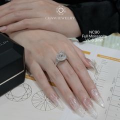 Nhẫn NC90 CHAM JEWELRY, Full Đá Moissanite, Chủ 6.3mm (Barcode ONNU08)