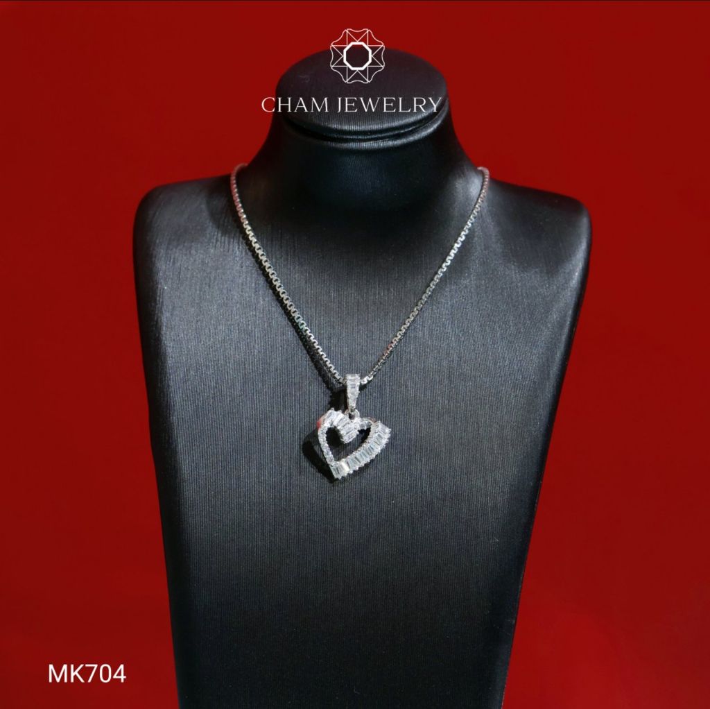 Mặt Dây Chuyền MK704 CHAM JEWELRY, Mặt Trái Tim Full Đá Barget (Barcode TMA982).