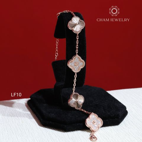 Lắc Tay LF10 CHAM JEWELRY, Lắc 4 Lá Moissanite (Barcode OLT03)