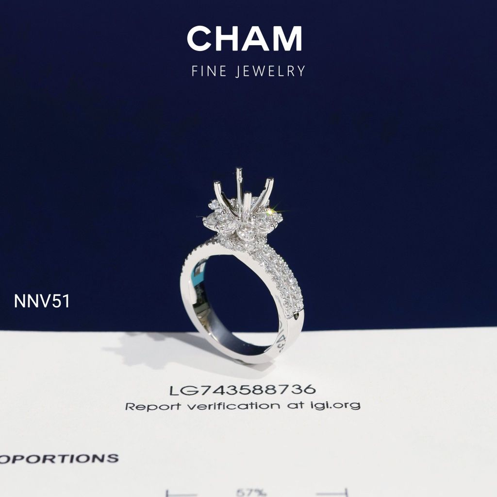 Nhẫn Nữ NNV51 Vàng 10k Kim Cương Lab Grown Diamond