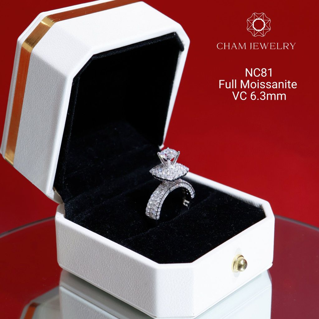 Nhẫn NC81 CHAM JEWELRY, Full Moissanite Chủ 6.3mm (Barcode ONNU114)