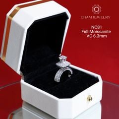 Nhẫn NC81 CHAM JEWELRY, Full Moissanite Chủ 6.3mm (Barcode ONNU114)