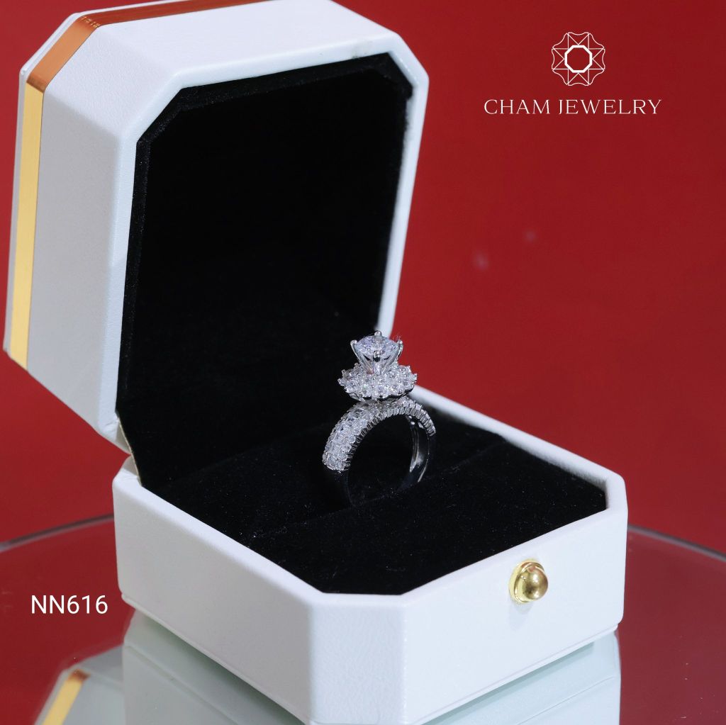 Nhẫn NN616 CHAM JEWELRY, Chủ 6.0mm (Barcode NNNH34)