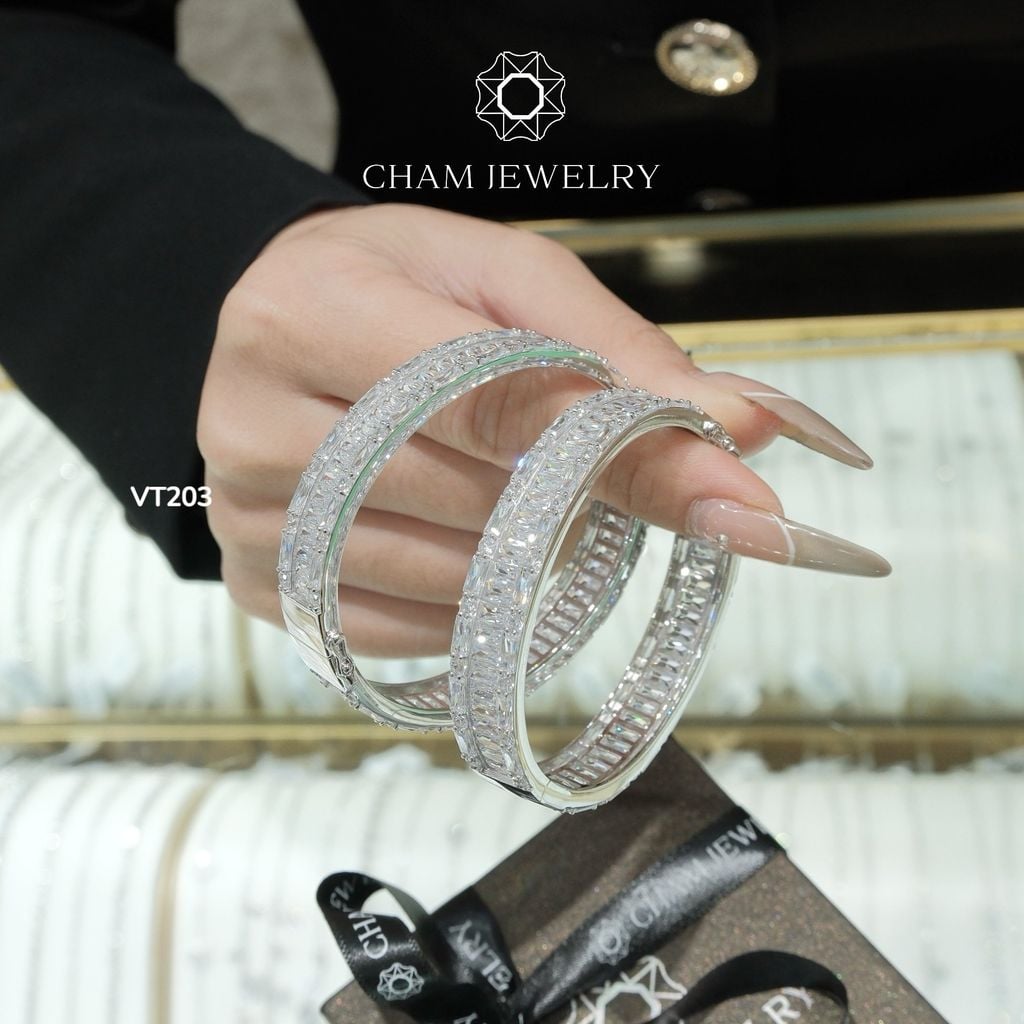 Vòng Tay VT203 CHAM JEWELRY, Vòng Tay Full Đá Barget (Barcode CV3978)