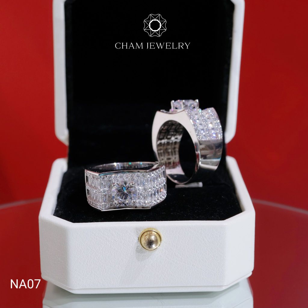 Nhẫn Nam NA07 CHAM JEWELRY, Chủ 7.0mm.