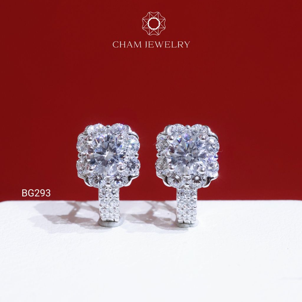 Hoa Tai BG293 CHAM JEWELRY, Chủ 5.5mm (Barcode TBG973).