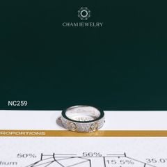 Nhẫn NC259 CHAM JEWELRY, Nhẫn Full Đá Moissanite (Barcode OCNN113)