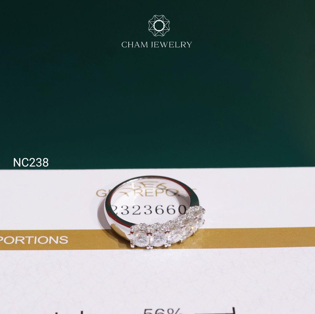 Nhẫn NC238 CHAM JEWELRY, Nhẫn Full Moissanite (Barcode OCNN88)