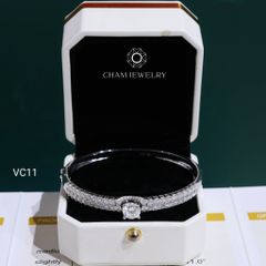 Vòng Tay VC11 CHAM JEWELRY, Vòng Full Moissanite Chủ 7.2mm (Barcode OCV08).