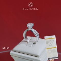Nhẫn NC166 CHAM JEWELRY, Full Đá Moissanite, Chủ 7.2mm (Barcode OCNN07)