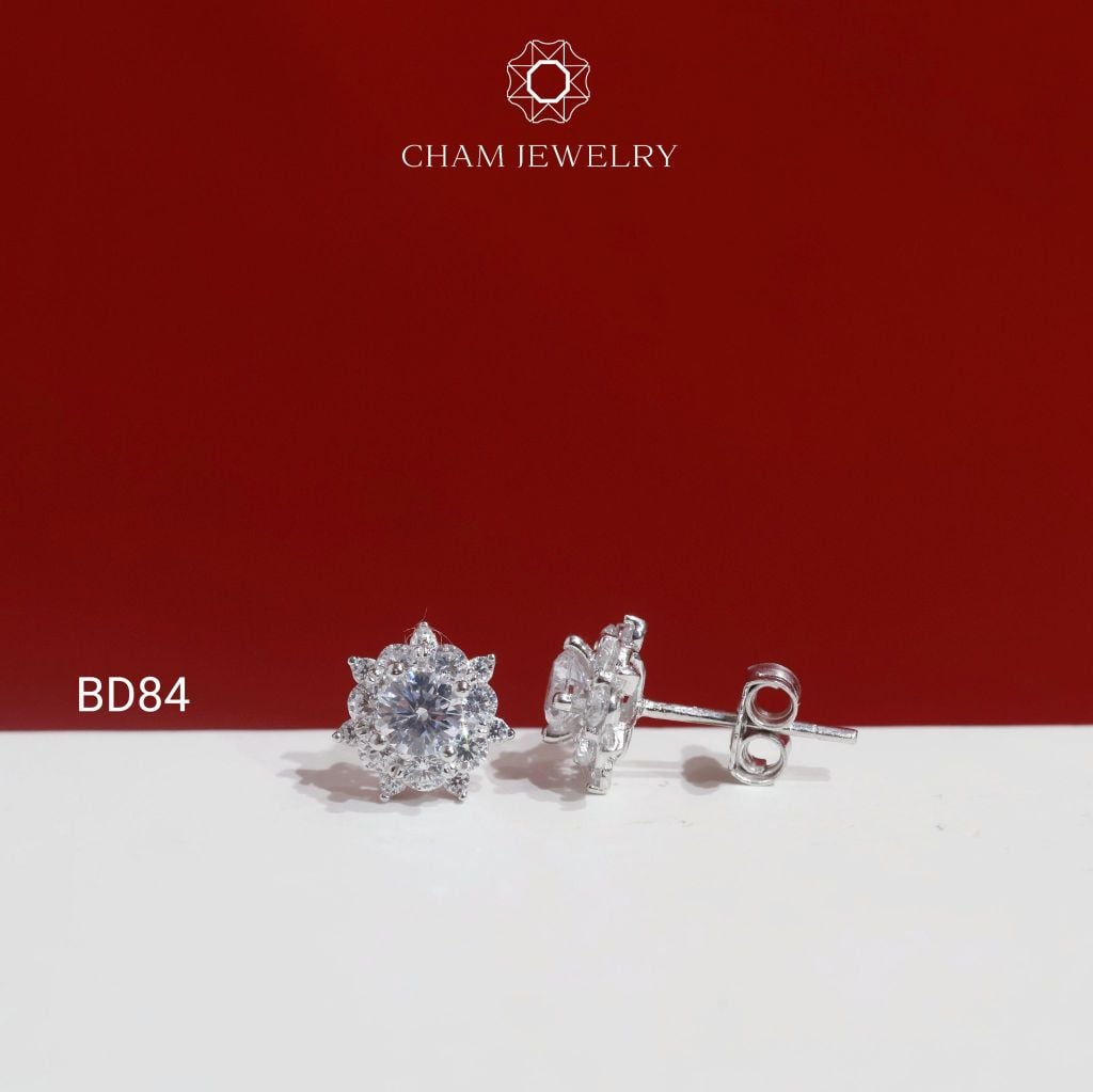 Hoa Tai BD84 CHAM JEWELRY , Chủ 4.0mm ( Barcode TBD1023).