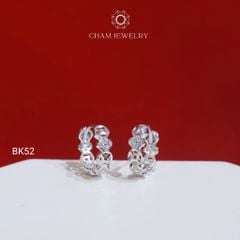 Hoa Tai BK52 CHAM JEWELRY, Hoa Tai Kim Tiền Bản 3.5mm (Barcode TBK282).