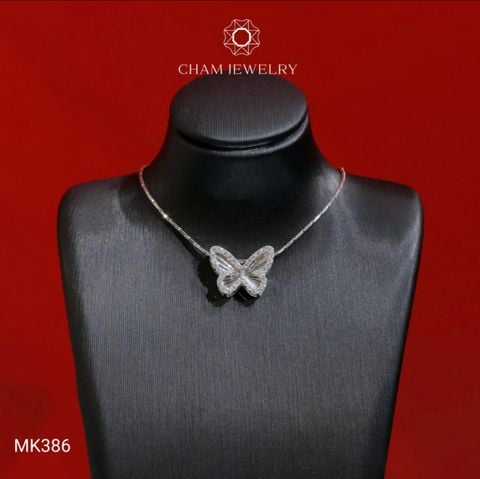 Mặt Dây Chuyền MK386 CHAM JEWELRY, Mặt Xỏ Bướm Chạm Máy Viền Đá Tấm (Barcode TMX415)