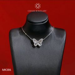 Mặt Dây Chuyền MK386 CHAM JEWELRY, Mặt Xỏ Bướm Chạm Máy Viền Đá Tấm (Barcode TMX415)