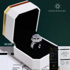 Nhẫn NC289 CHAM JEWELRY, Đá Moissanite C&C 12.0mm (Barcode OCNN131)