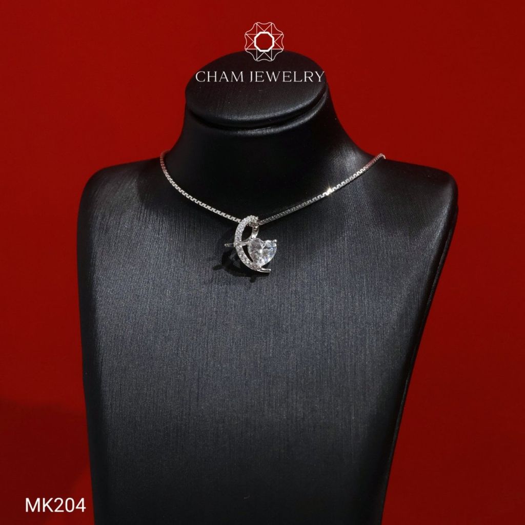 Mặt Dây Chuyền MK204 CHAM JEWELRY, Mặt Xỏ Chủ Trái Tim 5.0mm (Barcode TMX459).
