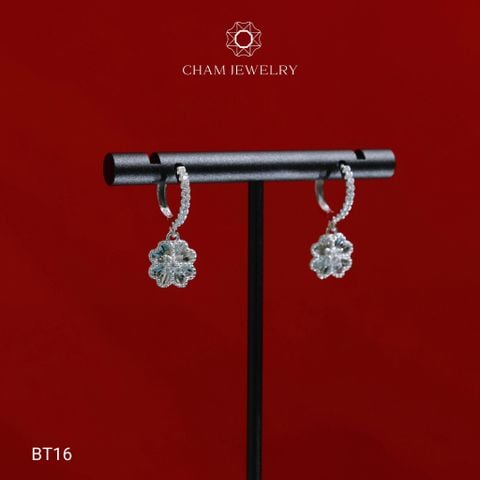 Hoa Tai CHAM JEWERLY BT16, Hoa Tai Tòn Ten Cỏ 4 Lá ( Barcode TBT852).