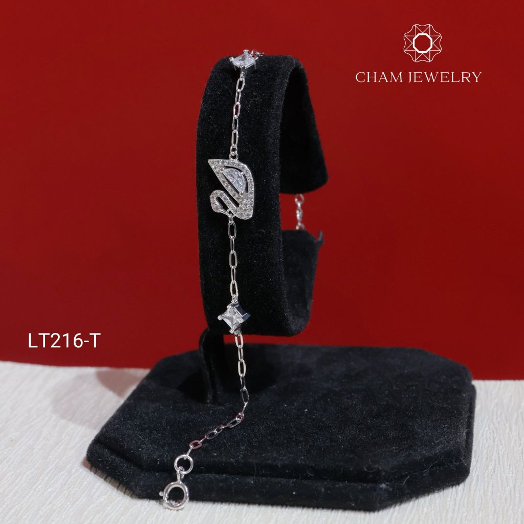 Lắc Tay LT216 CHAM JEWELRY, Lắc Tay Thiên Nga Bản 10.0mm (Barcode CTNT145).