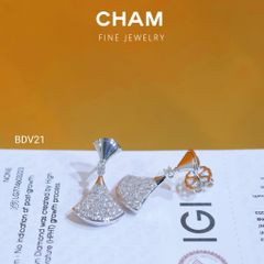 Hoa Tai BDV21 Vàng 10k Kim Cương Lab Grown Diamond