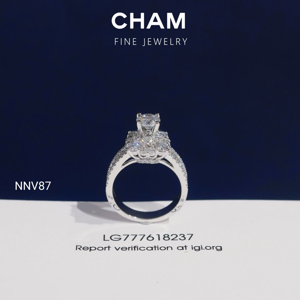 Nhẫn Nữ NNV87 Vàng 10k Chủ 5.4mm Kim Cương Lab Grown Diamond (Barcode DNU18)