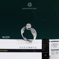 Nhẫn NC329 CHAM JEWELRY, Full Đá Moissanite C&C Chủ 4.0mm (Barcode OCNN129)