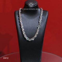 Dây Chuyền CHAM JEWELRY DX12, Dây Xoắn Vuông Sọc Dọc 5.0mm (Barcode TBDC824)