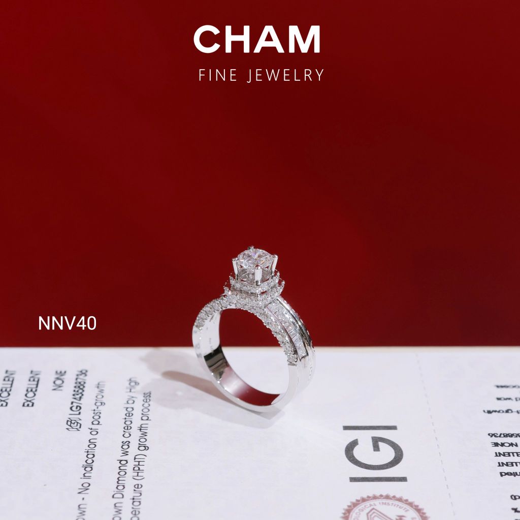Nhẫn Nữ NNV40 Vàng 10k Chủ 5.4 Kim Cương Lab Grown Diamond