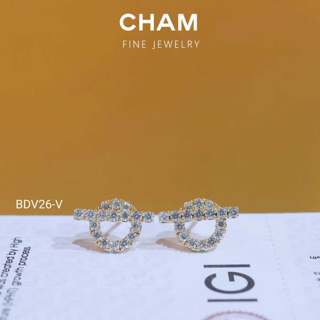 Hoa Tai BDV26 Vàng 10k Kim Cương Lab Grown Diamond