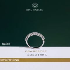Nhẫn NC285 CHAM JEWELRY, Nhẫn Full Nửa Hàng Đá Moissanite 2.0mm(Barcode OCNN157)