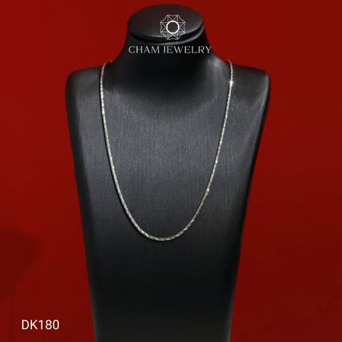 Dây Chuyền CHAM JEWELRY DK180, Dây Mì Kim Cương Xoắn Bản 1.0mm (Barcode CDYR220).