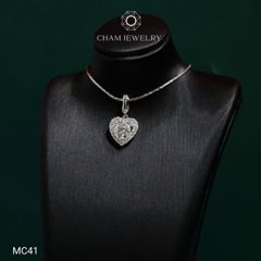 Mặt Dây Chuyền MC41 CHAM JEWELRY , Mặt Trái Tim Chủ 6.3mm Full Moissanite C&C (OCM31)