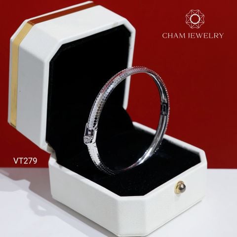 Vòng Tay CHAM JEWELRY VT279, Vòng Tay Kiểu Chạm Máy Bản 5.0mm ( C4V787A)