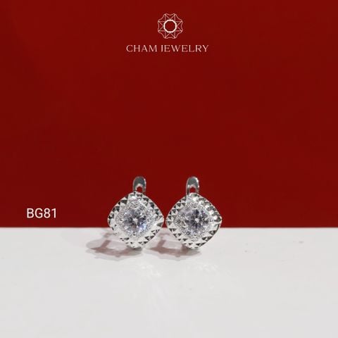 Hoa Tai BG81 CHAM JEWELRY, Hoa Tai Viền Chạm Máy Chủ 4.5mm (Barcode TBG1058).