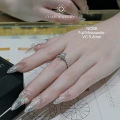 Nhẫn NC68 CHAM JEWELRY, Full Kim Cương Moissanite, Chủ 5.4mm (Barcode ONNU87)
