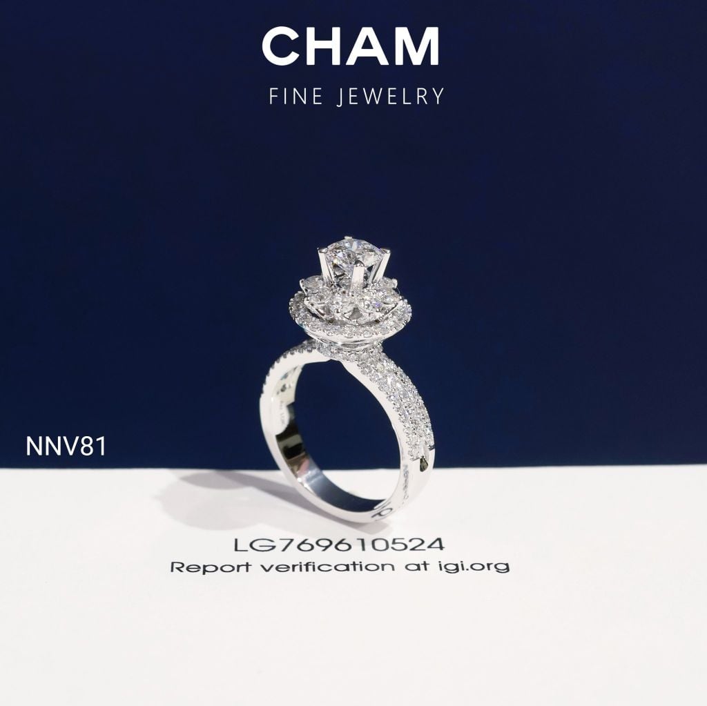 Nhẫn Nữ NNV81 Vàng 10k Chủ 5.4mm Kim Cương Lab Grown Diamond (Barcode DNU15)