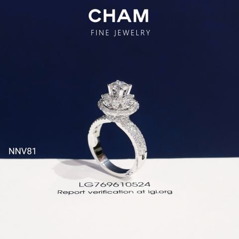 Nhẫn Nữ NNV81 Vàng 10k Chủ 5.4mm Kim Cương Lab Grown Diamond (Barcode DNU15)