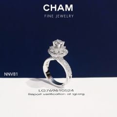 Nhẫn Nữ NNV81 Vàng 10k Chủ 5.4mm Kim Cương Lab Grown Diamond (Barcode DNU15)