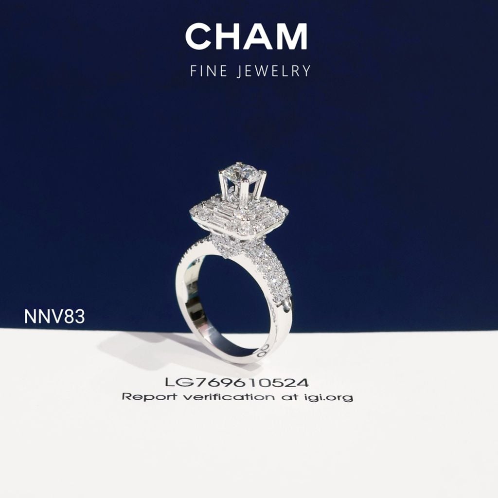 Nhẫn Nữ NNV83 Vàng 10k Chủ 5.4mm Kim Cương Lab Grown Diamond (Barcode DNU16)