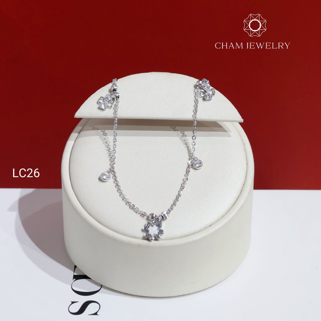 Lắc Chân LC26 CHAM JEWELRY, Lắc Chân Charm Cỏ 4 Lá Chạm Máy (Barcode CTNC127) .