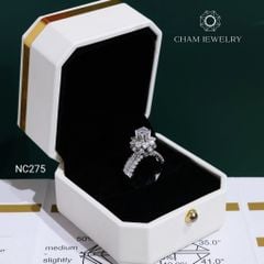 Nhẫn NC275 CHAM JEWELRY, Nhẫn Full Đá Moissanite Chủ 5.4mm(Barcode OCNN77)