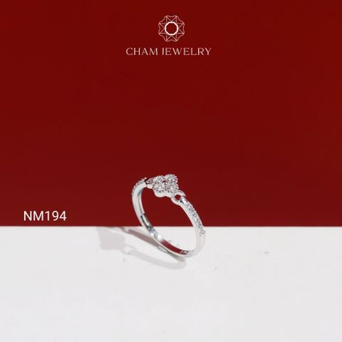 Nhẫn NM194 CHAM JEWELRY, Nhẫn Cỏ 4 Lá Trắng ( C-NRS366(B7) ).