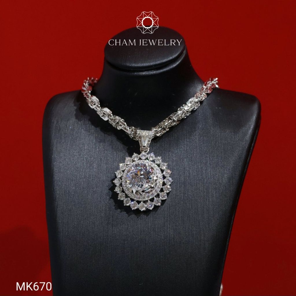 Mặt Dây Chuyền MK670 CHAM JEWELRY, Viên Chủ 9.0mm (Barcode TMA1772).