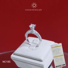 Nhẫn NC185 CHAM JEWELRY, Full Đá Moissanite Chủ 5.4mm (Barcode OCNN15)
