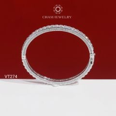 Vòng Tay VT274 CHAM JEWELRY , Vòng Kiểu Full Đá Bản 4.0mm (Barcode PVH525)