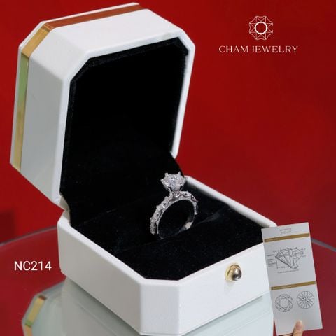Nhẫn NC214 CHAM JEWELRY, Full Đá Moissanite Chủ 7.2mm (Barcode OCNN42)