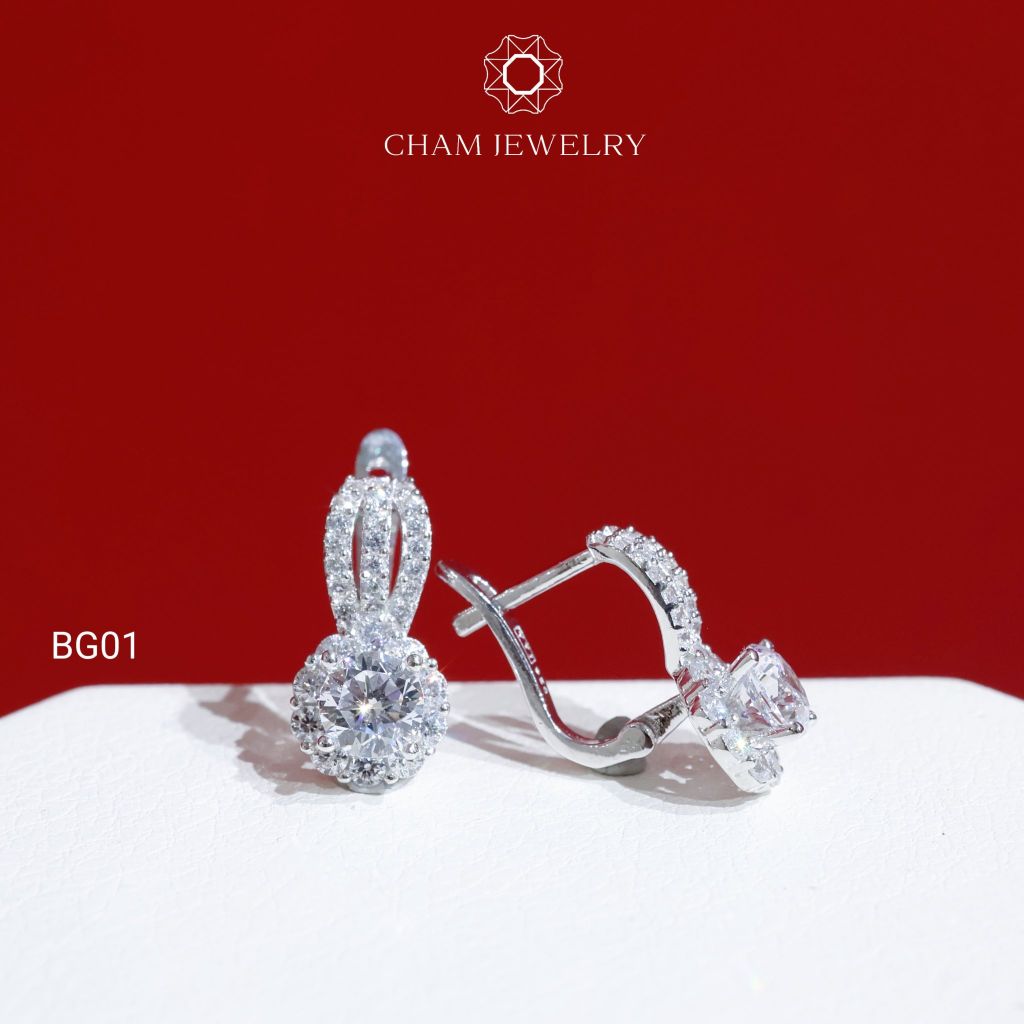 Hoa Tai BG01 CHAM JEWELRY, Chủ 5.0mm (Barcode TBVB204B).